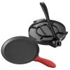 Tortilla Press, 10 Inch Cast Iron Tortilla and Roti Maker, Heavy Duty Tortilladora Press, Pataconera Makers with Handle and 100 Pcs Parchment Paper
