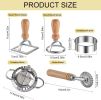 Ravioli Pasta Cutter Wheel Set of 5, Ravioli Makers with Roller Ravioli Stamp Cutter Set with Wooden Handle