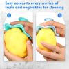 2 Pcs Vegetable Brush Potato Scrubber Veggie Brush Silicone Reusable Cleaning Tools with Non Slip Grip for Kitchen Food Potato Carrots Corn