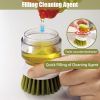 Soap Dispenser Dish Brush Palm Brush Scrub Brush Equipped with Storage Bracket and Drainage Base,Easy to Clean Kitchen Utensils and Sink