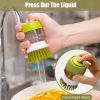 Soap Dispenser Dish Brush Palm Brush Scrub Brush Equipped with Storage Bracket and Drainage Base,Easy to Clean Kitchen Utensils and Sink