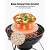 Pizza Stone, 15 in Round Pizza Stone, 0.67 in Large Cordierite Baking-Stone with Metal Peel, Scrape, 1450Fahrenheit Heat-Resistant Cooking Stones
